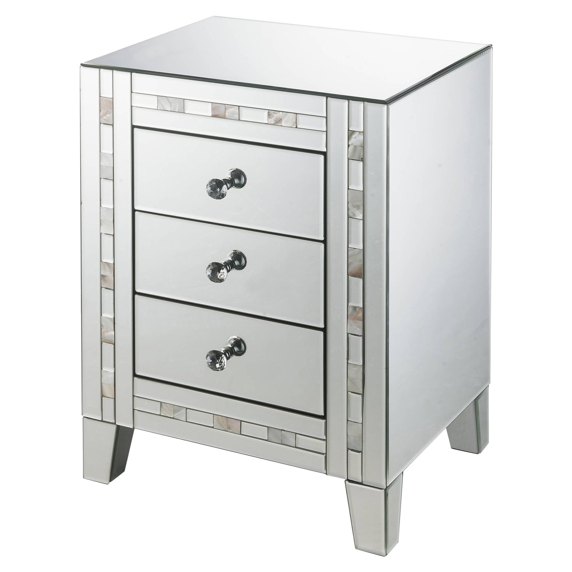 ACME Nasa Rectangular Accent Table in Mirrored and Mother Pearl