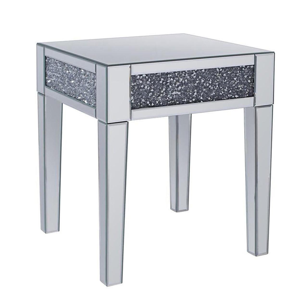 Trio Supply House Ravine Mirrored and faux diamond end table