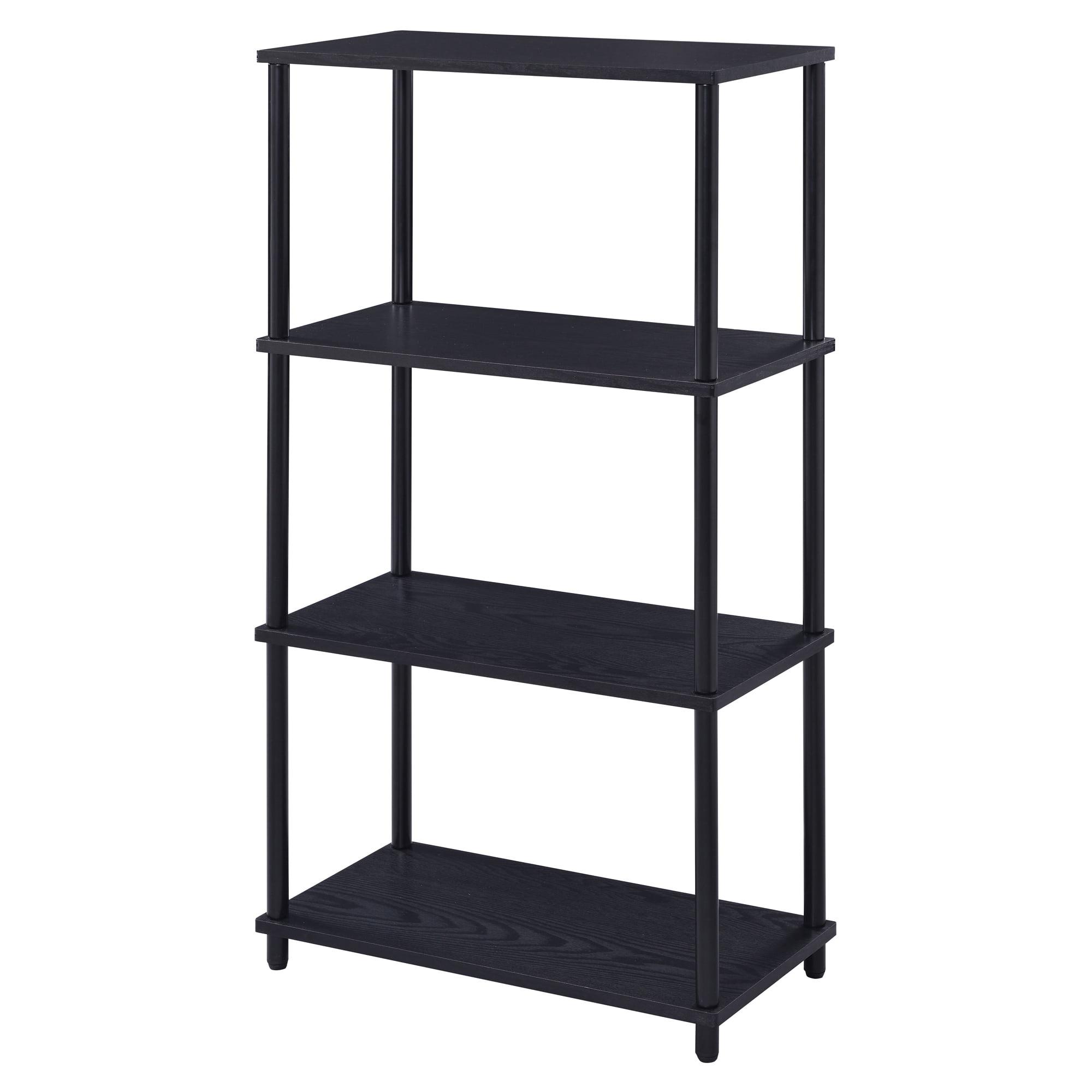 Rustic Black 27" Wood and Metal Nypho Bookshelf