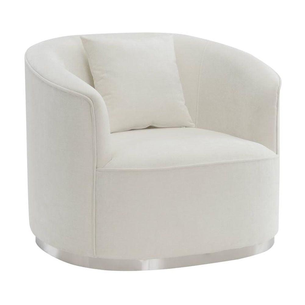 Acme Furniture 39" Odette Accent Chair Beige Chenille: Linen Upholstery, Wood Frame, No Assembly Required