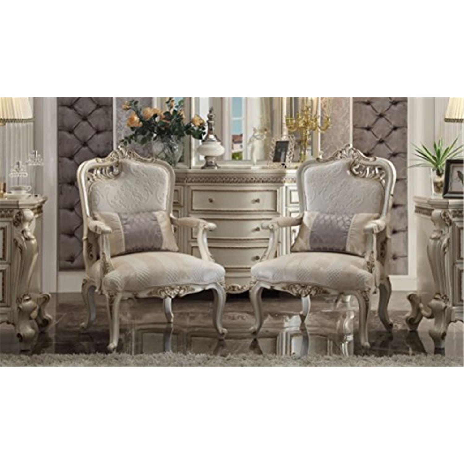 ACME Picardy Accent Chair with Pillow in Antique Pearl