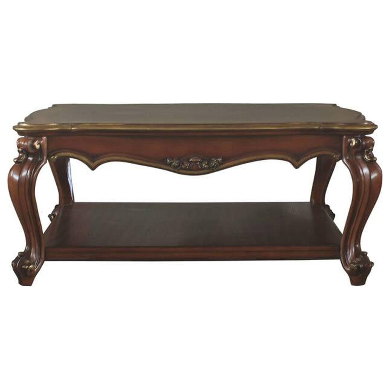 FOSHNATURE Solid Wood 4 Legs Coffee Table with Storage | Wayfair