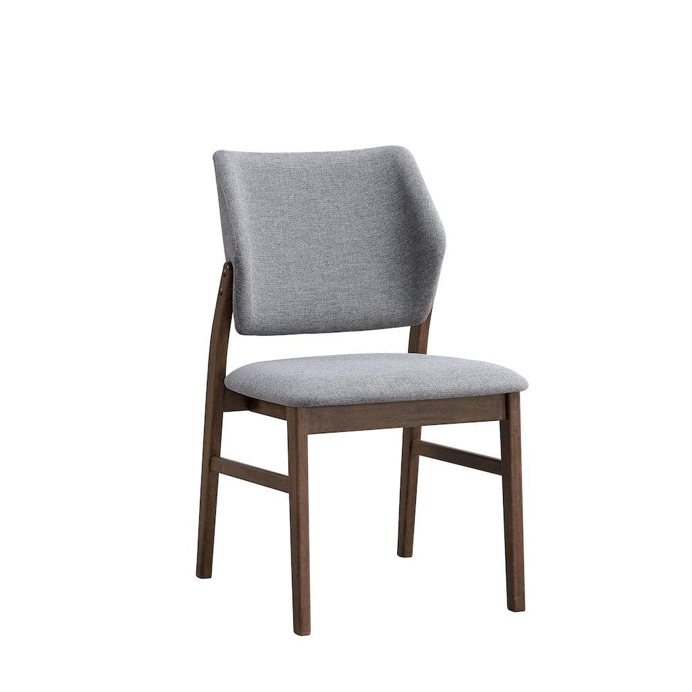 Sarha Armless Side Chair In Light Gray And Walnut (Set Of 2)