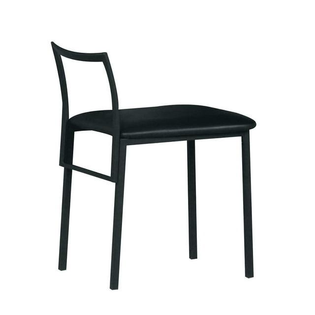 ACME Senon Faux Leather Upholstered Armless Chair in Black