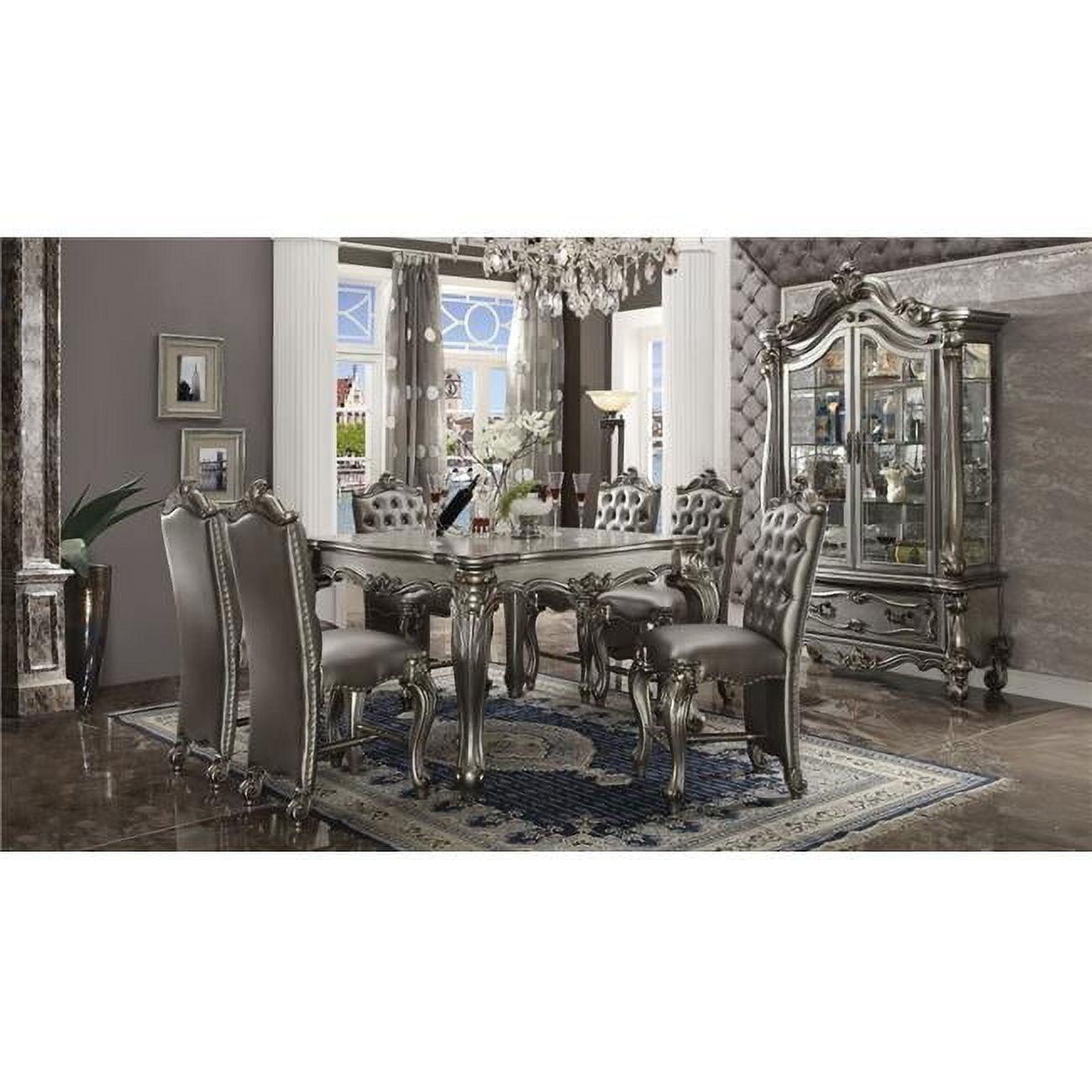 Versailles Antique Platinum Square Extendable Counter Height Dining Table