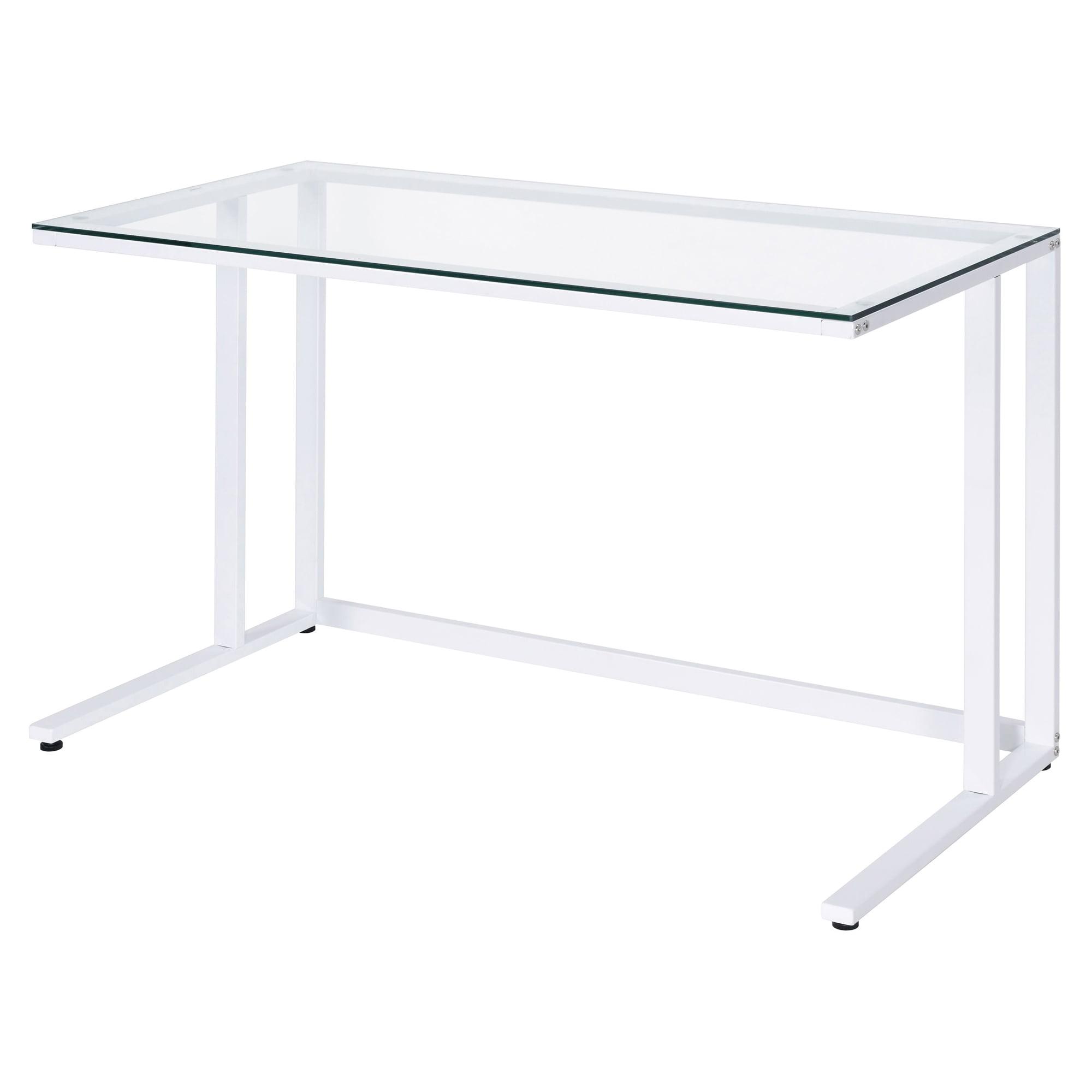 ACME Tyrese Writing Desk in Clear and White