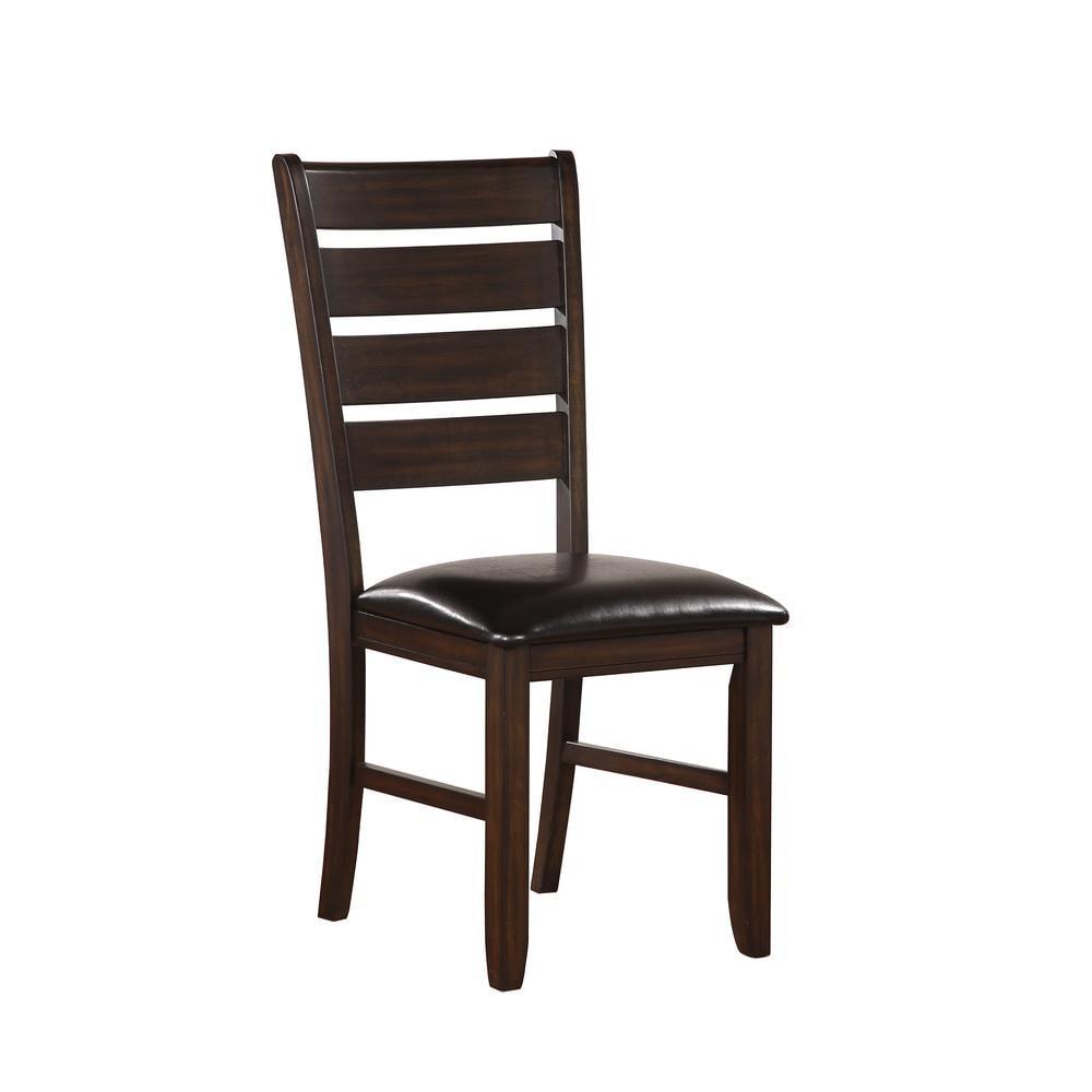 23" Urbana Dining Chair Black PU and Espresso - Acme Furniture: Set of 2, Armless, Linen Upholstery