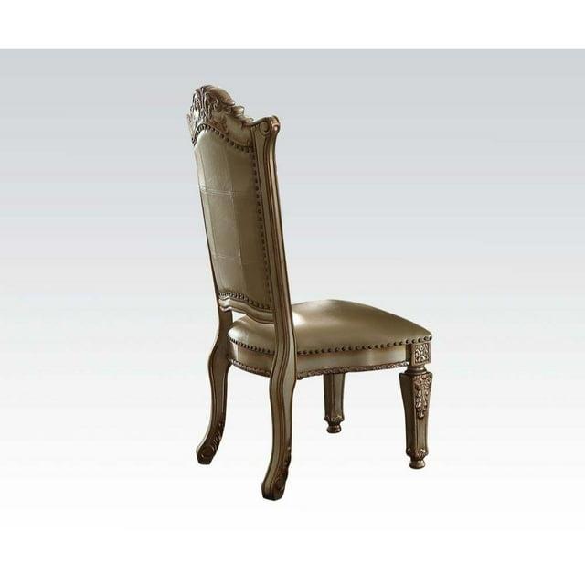 ACME Furniture Vendome Tufted Upholstered Side Chair in Gold Patina (Set of 2)