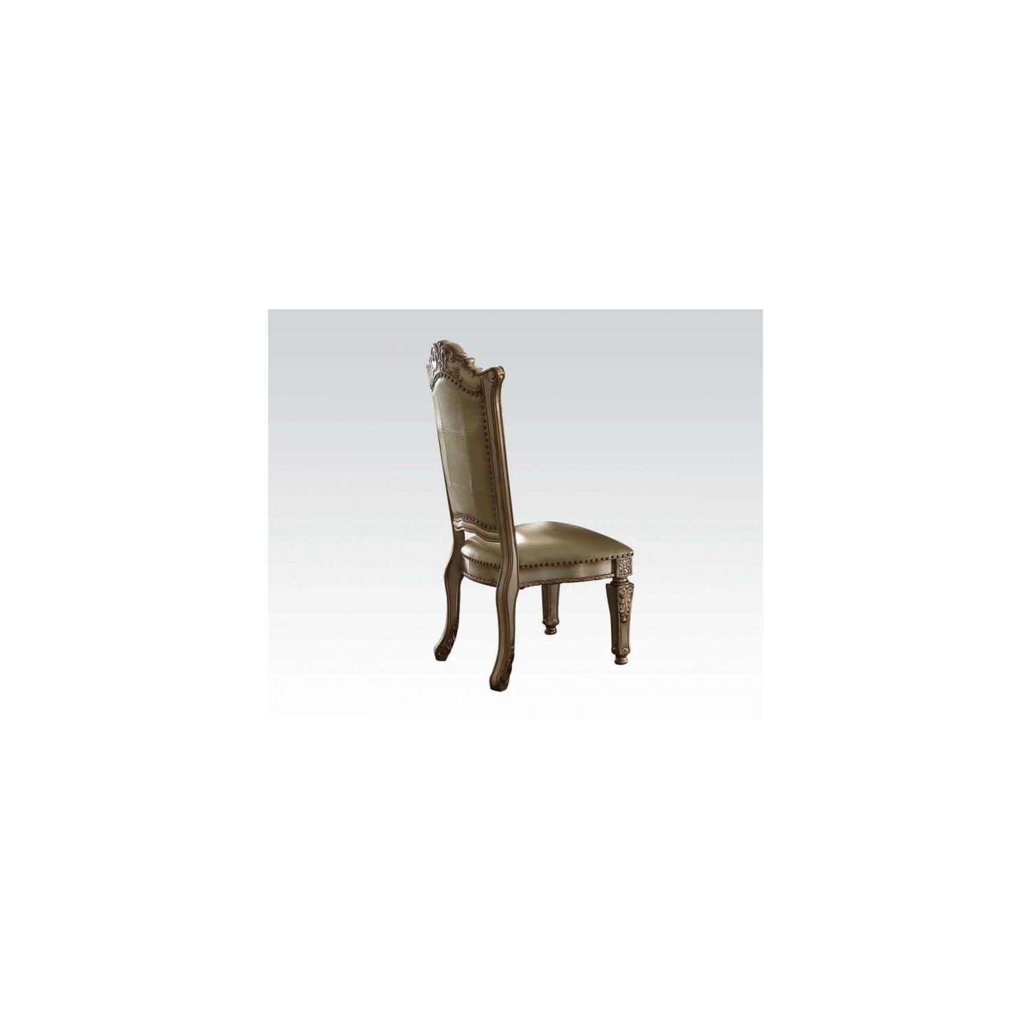 ACME Furniture Vendome Tufted Upholstered Side Chair in Gold Patina (Set of 2)