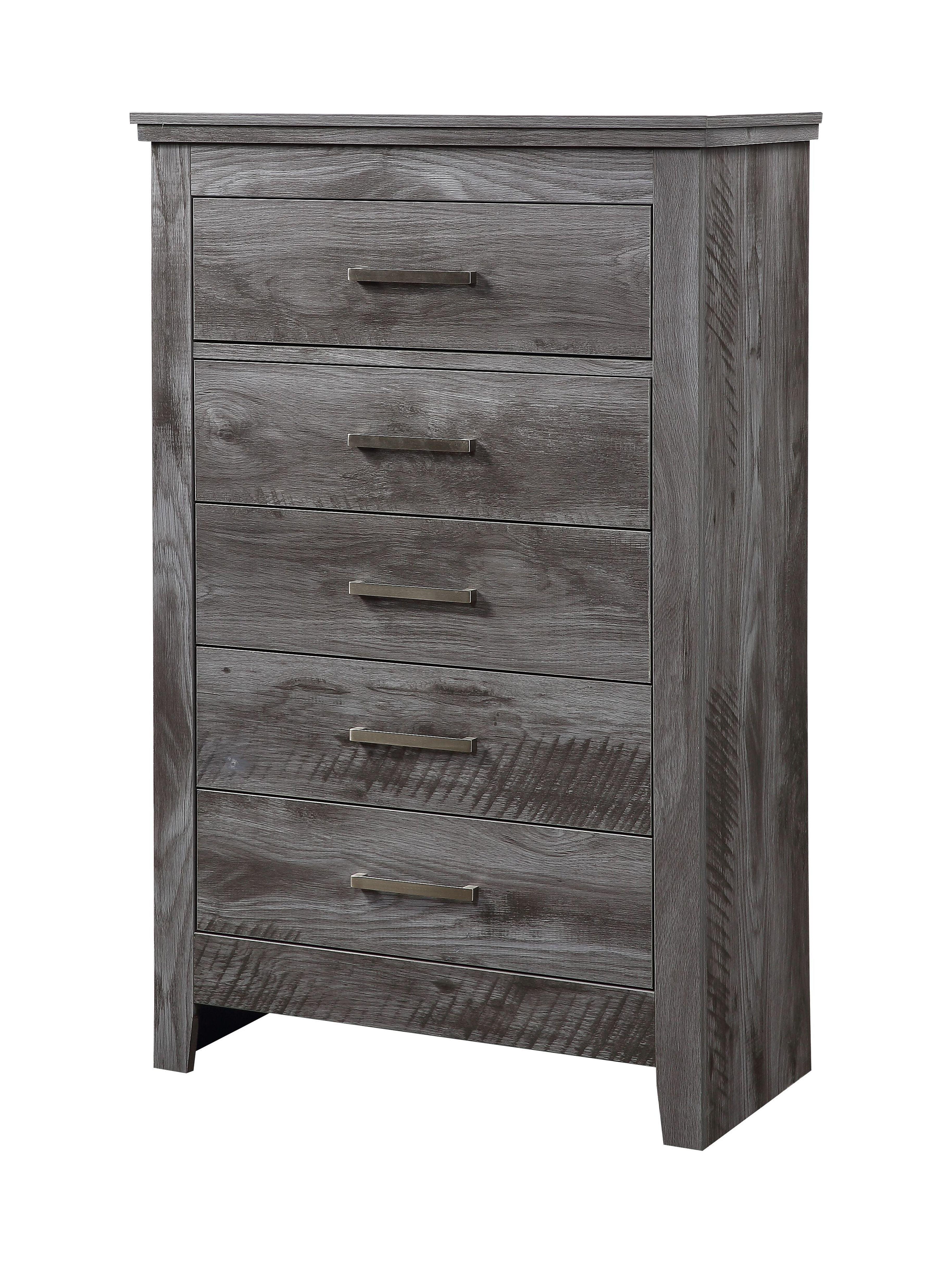 Vidalia Rustic Gray Oak Chest with Sleek Metal Pulls