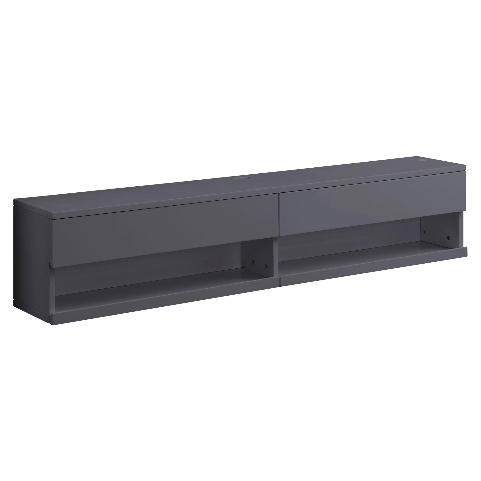 Ximena 60'' Gray Modern Floating TV Stand with LED Lights