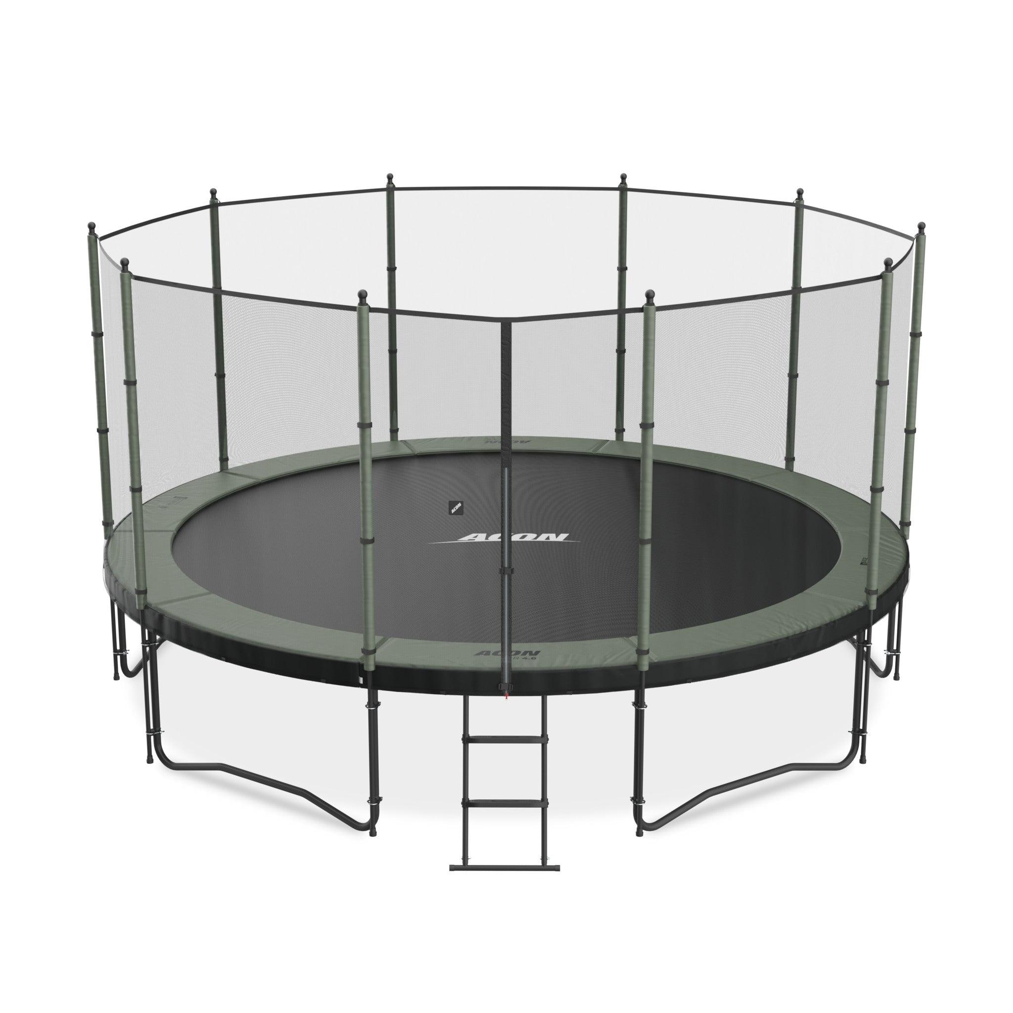 15ft Black Round Trampoline with Safety Enclosure and Ladder