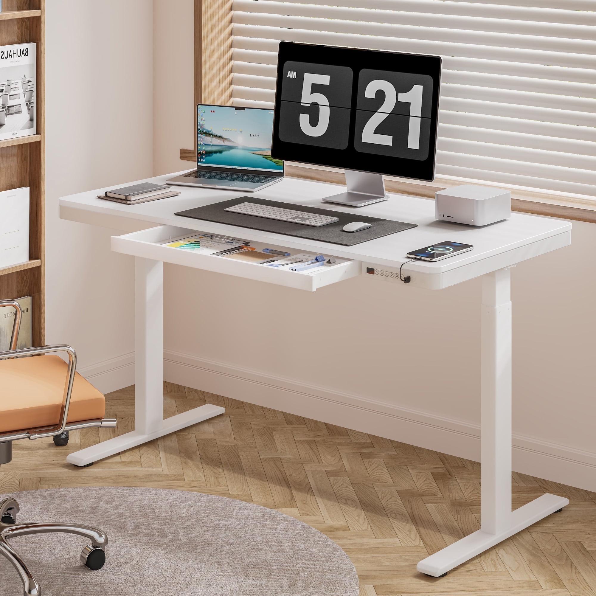 Home Office Height Adjustable Standing Desk with Drawer