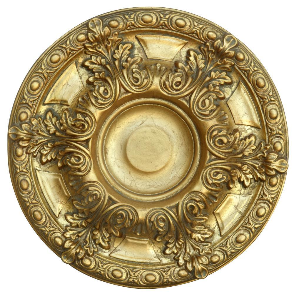 Golden Acanthus Leaf 23" Round Waterproof Ceiling Medallion