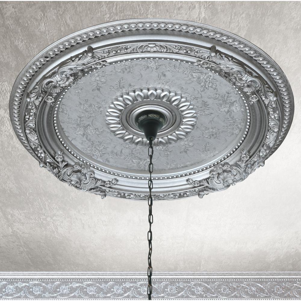 Antique Silver 24" Round Polystyrene Ceiling Medallion