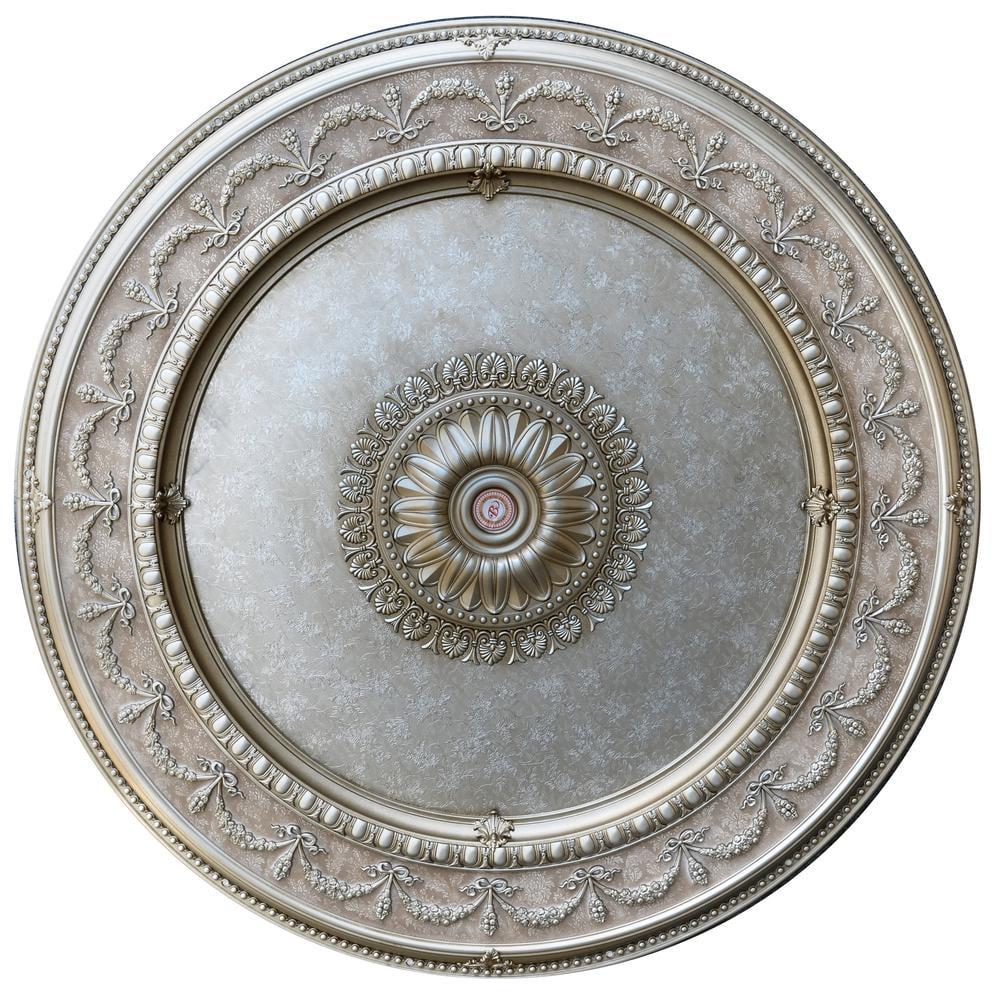 Champagne Silver and Gold 63" Round Ceiling Medallion