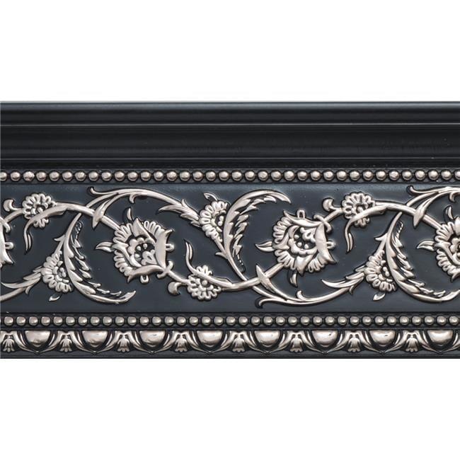 AFD Silver Floral and Black Crown Moulding 94 Inch
