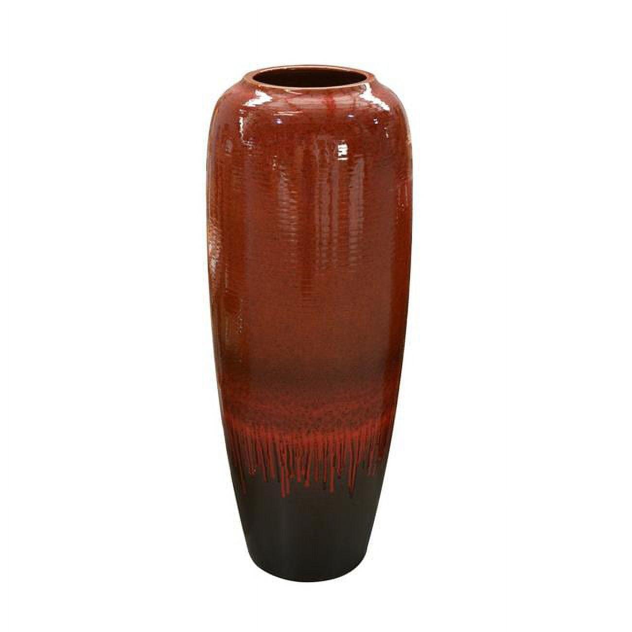 Tall Red Ceramic Decorative Vase