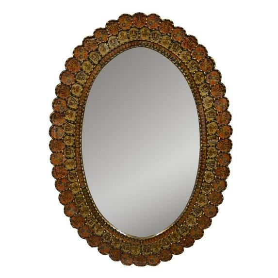 AFD Peruvian Painted Glass Scalloped Mirror