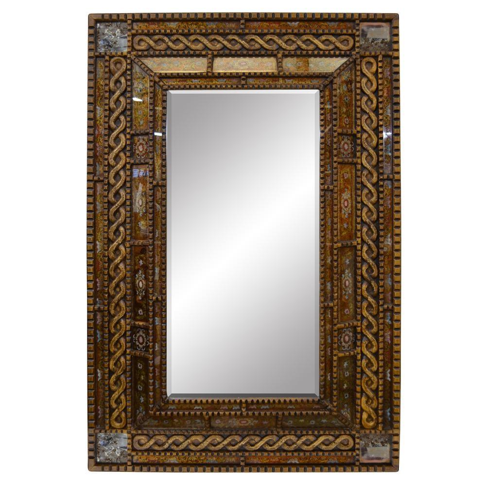 AFD Peruvian Painted Glass Serpentine Mirror