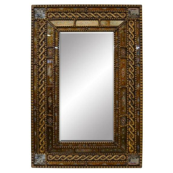 AFD Peruvian Painted Glass Serpentine Mirror