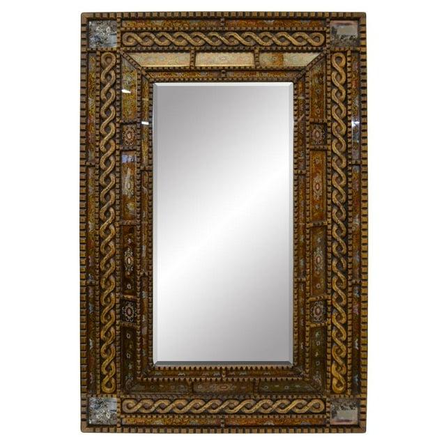 AFD Peruvian Painted Glass Serpentine Mirror