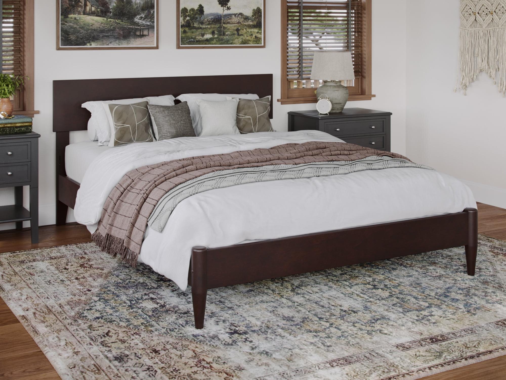 AFI Aria Full Modern Solid Wood Low Profile Platform Bed, Espresso