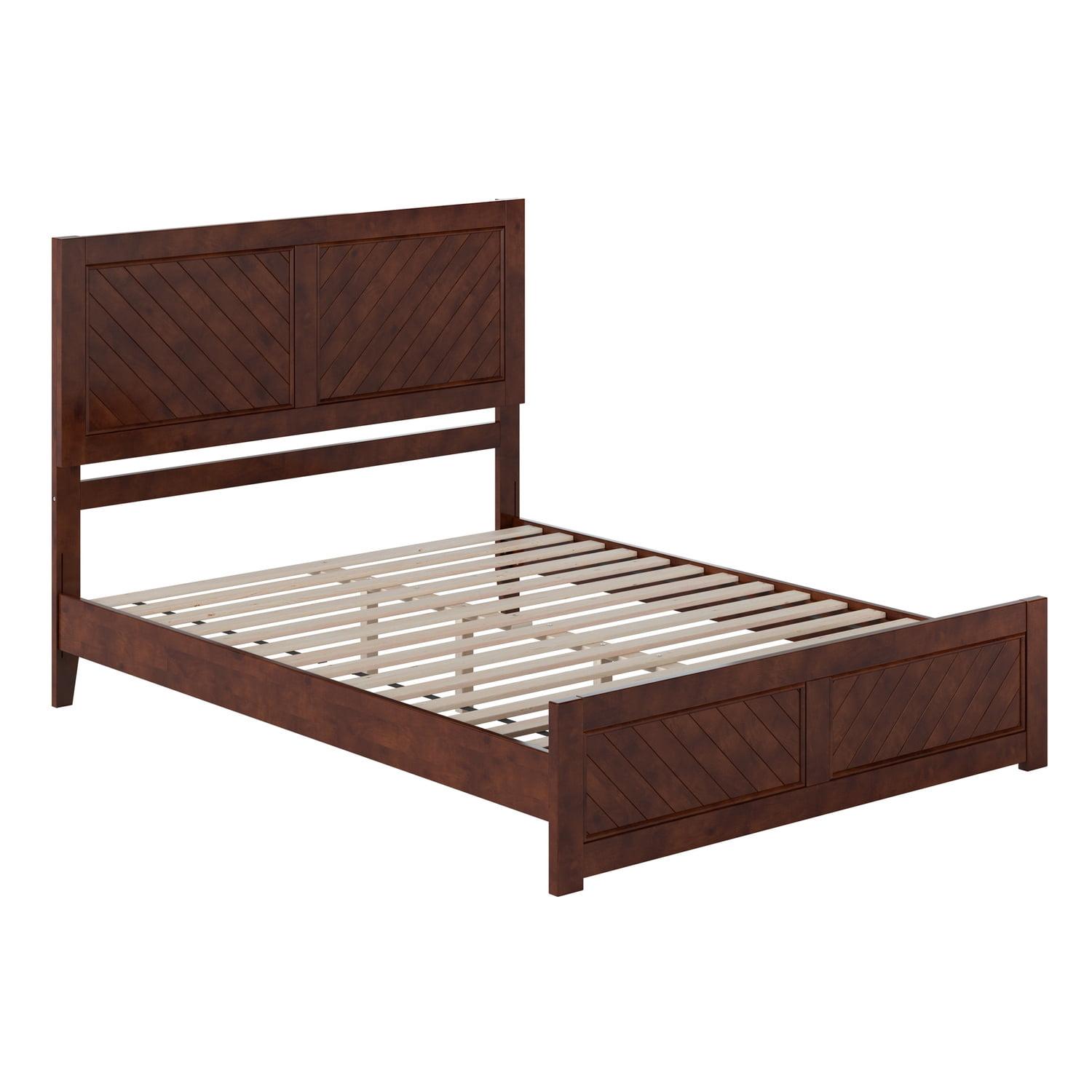 Berkshire Queen Walnut Wood Low Profile Platform Bed