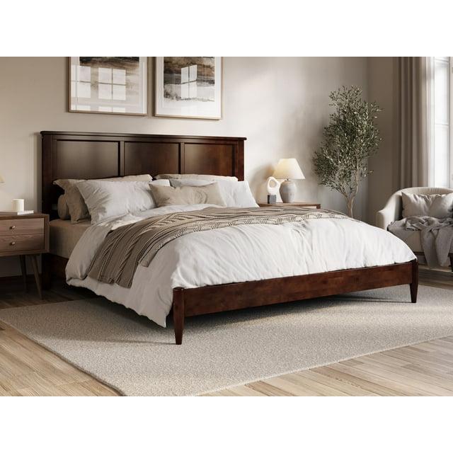 AFI Charlotte King Solid Wood Low Profile Platform Bed, Walnut