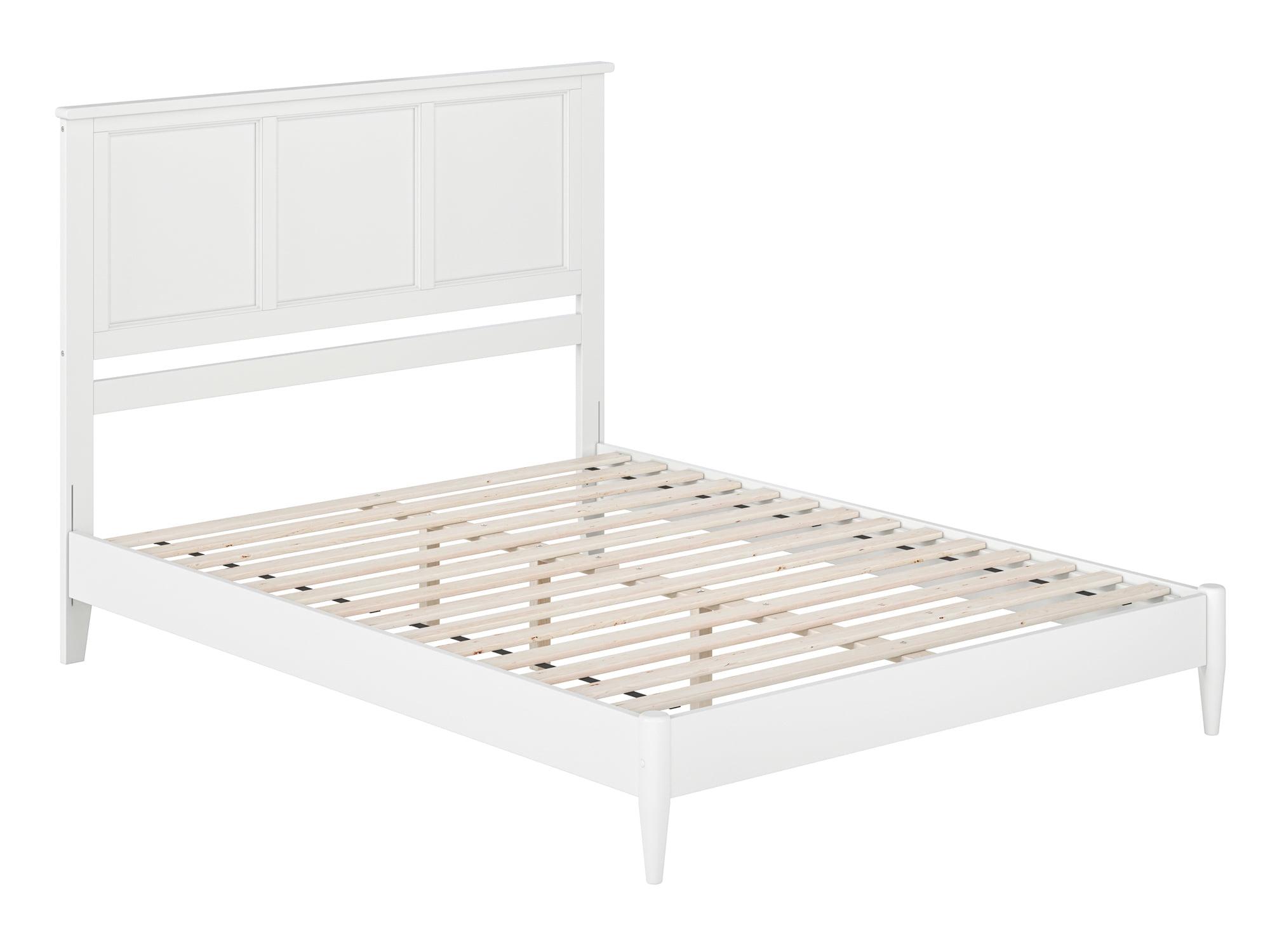 Charlotte White Solid Wood Queen Platform Bed with Headboard