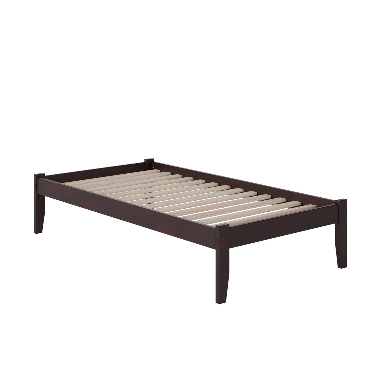 Espresso Twin XL Versatile Platform Bed with Upholstered Frame