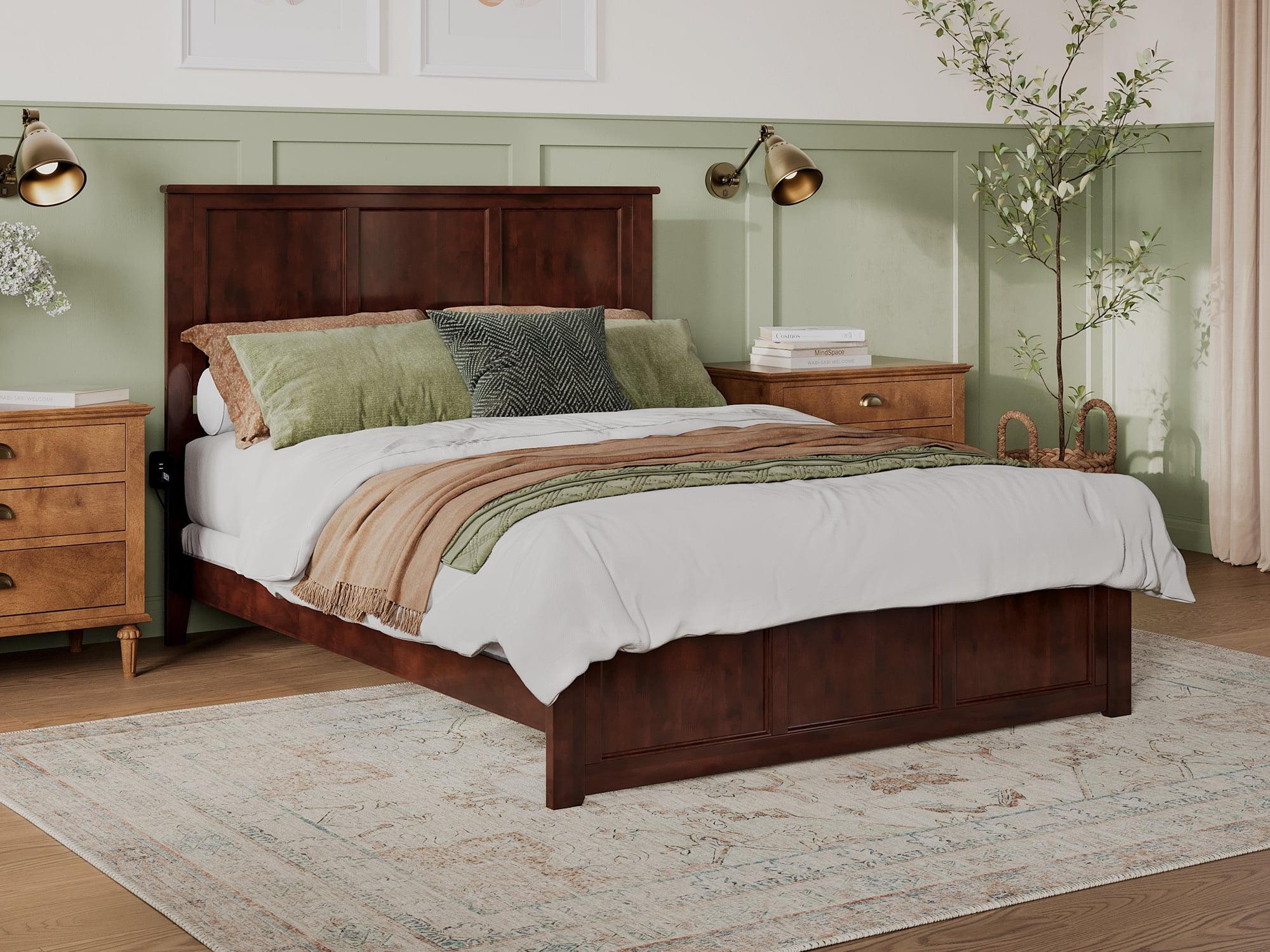Madison Solid Wood Low Profile Platform Bed with Matching Footboard