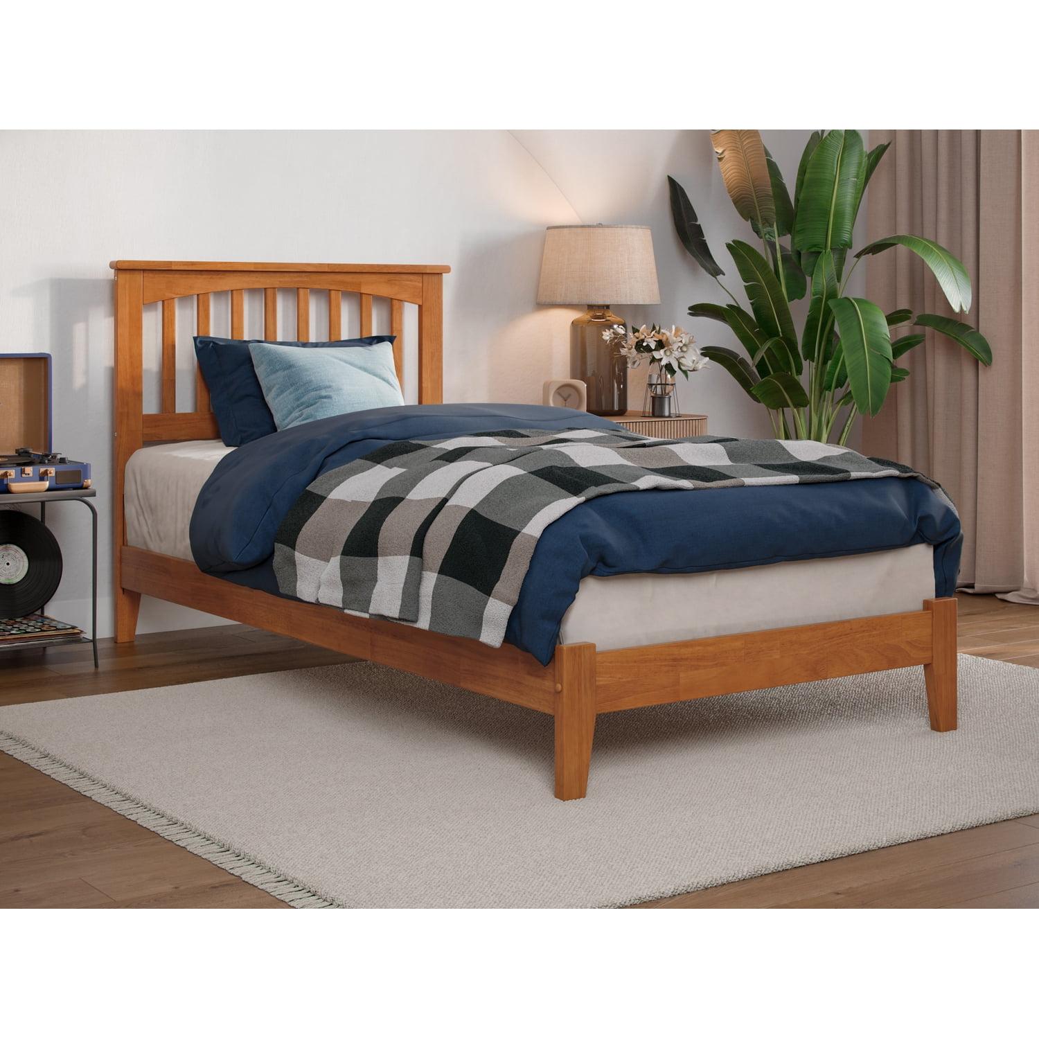 Madison Light Toffee Twin Wood Platform Bed with Headboard