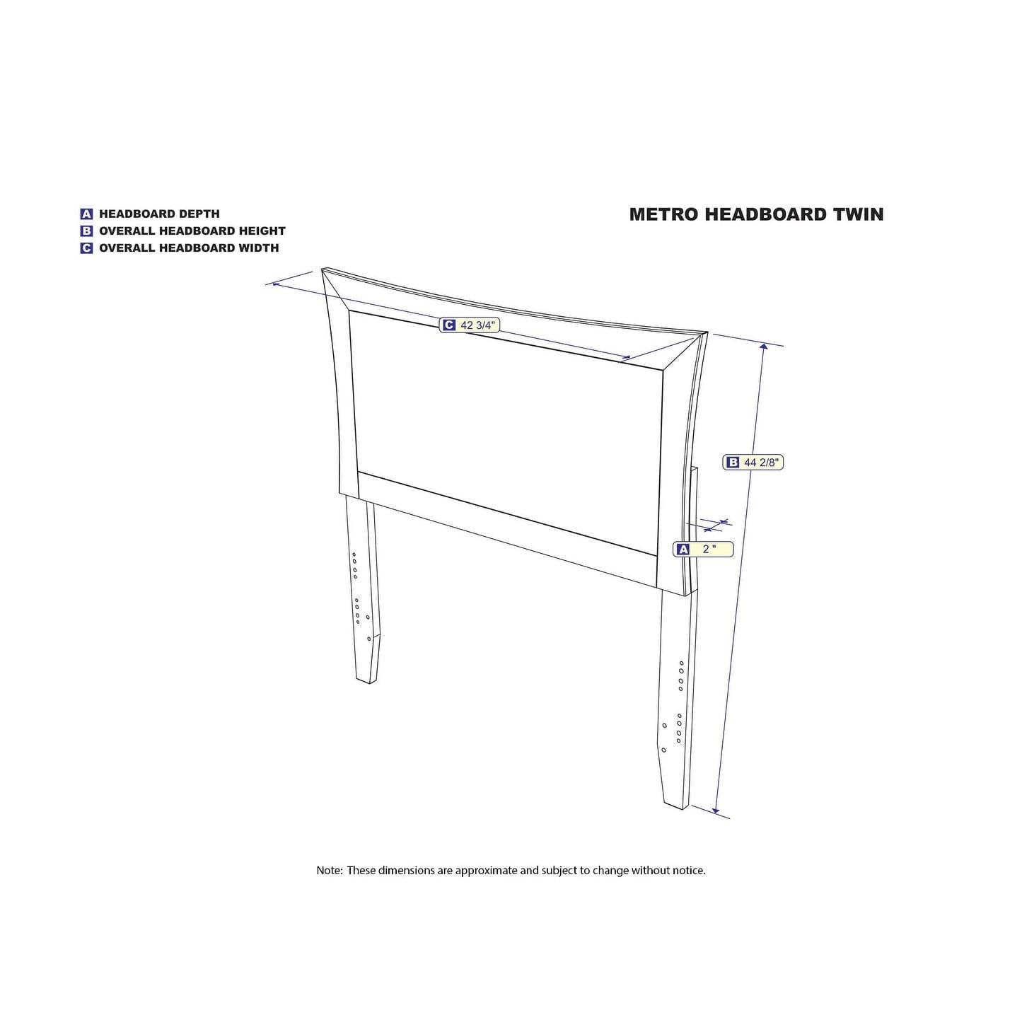 Metro Twin White Wood Headboard with Curved Design