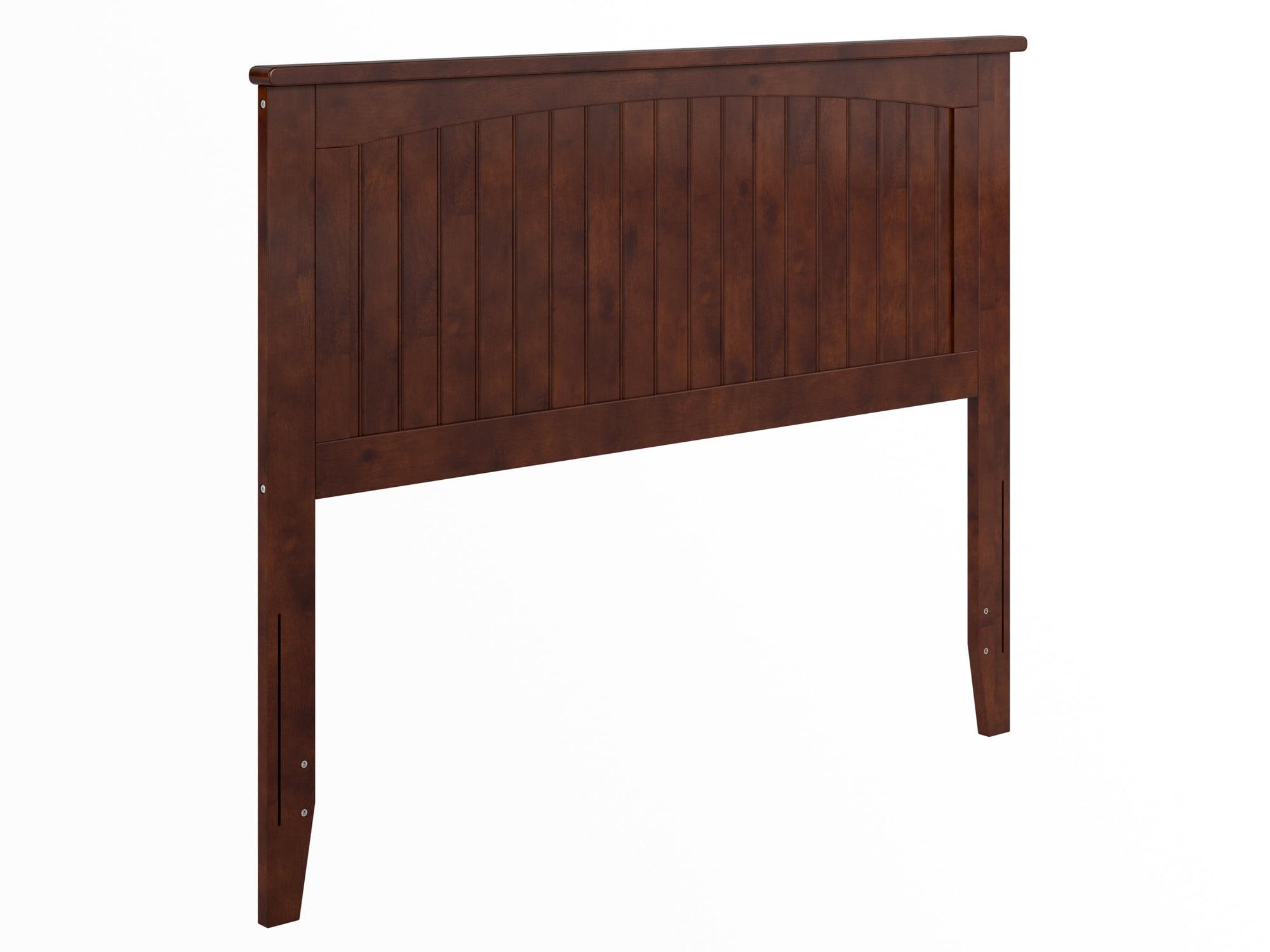 AFI Nantucket Full Solid Wood Panel Headboard with Attachable Charger, Walnut