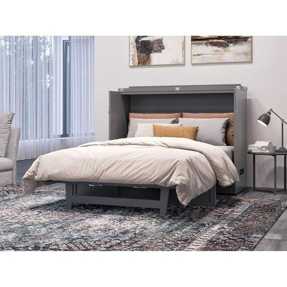 AFI Northfield Grey Full Solid Wood Murphy Bed Chest