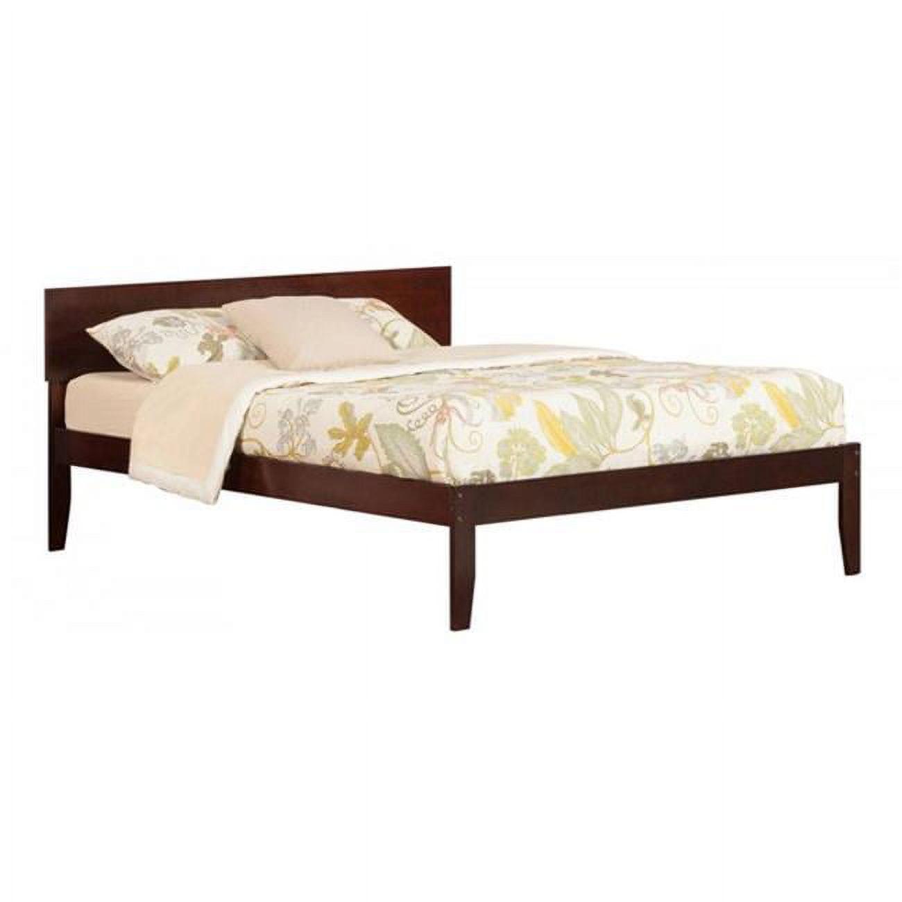 AFI Furnishings Orlando King Traditional Bed with Open Footboard and Turbo Charger in Walnut