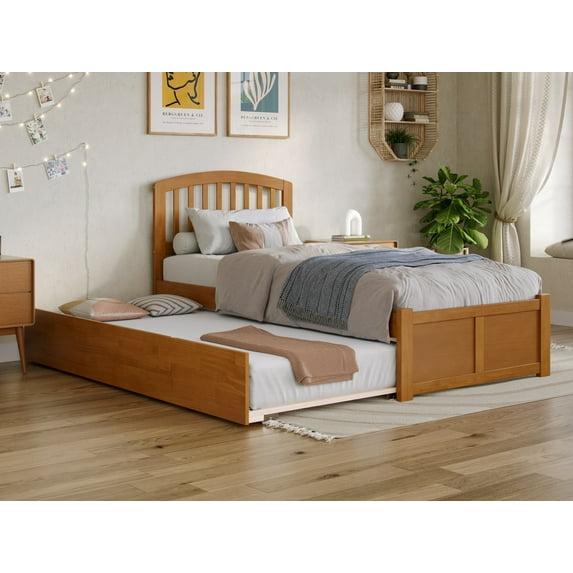 Richmond Solid Wood Platform Bed with Panel Footboard and Trundle