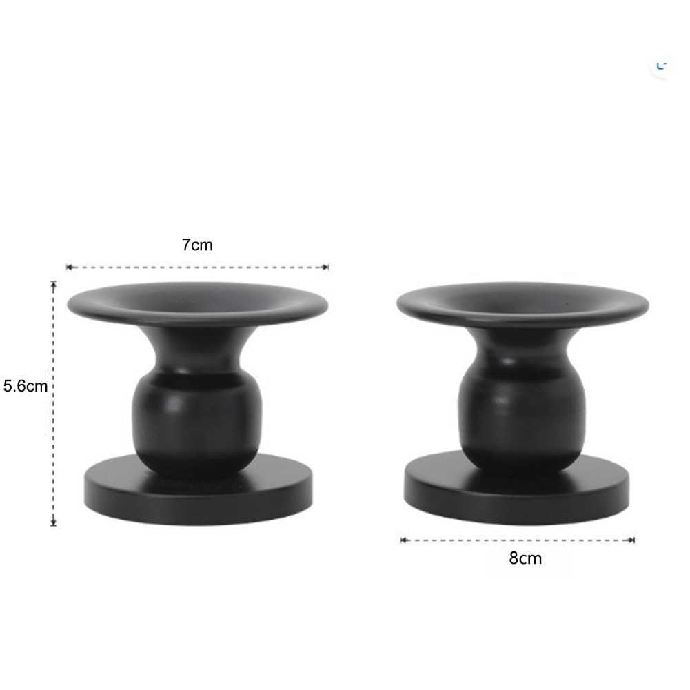 Home Decor Taper Candle Holder Set Of 2, Metal Candle Holders for Pillar Candles, Black Can