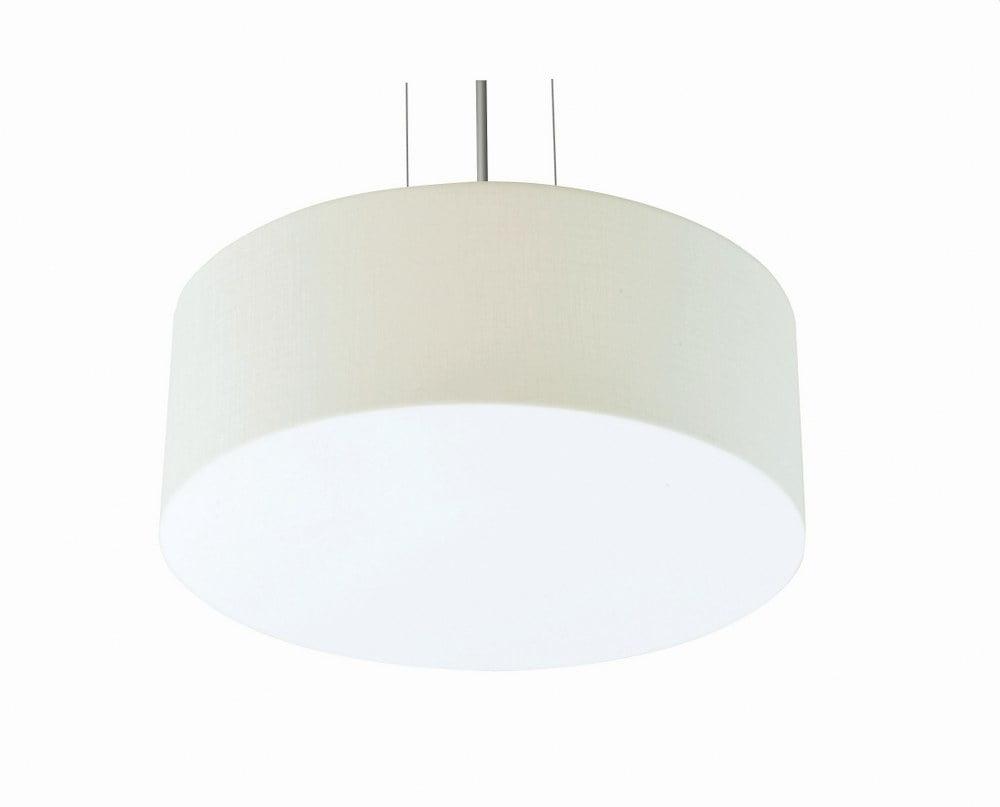 AFX Anton 15-inch Satin Nickel LED Pendant, Linen White Shade