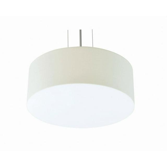 AFX Anton 15-inch Satin Nickel LED Pendant, Linen White Shade