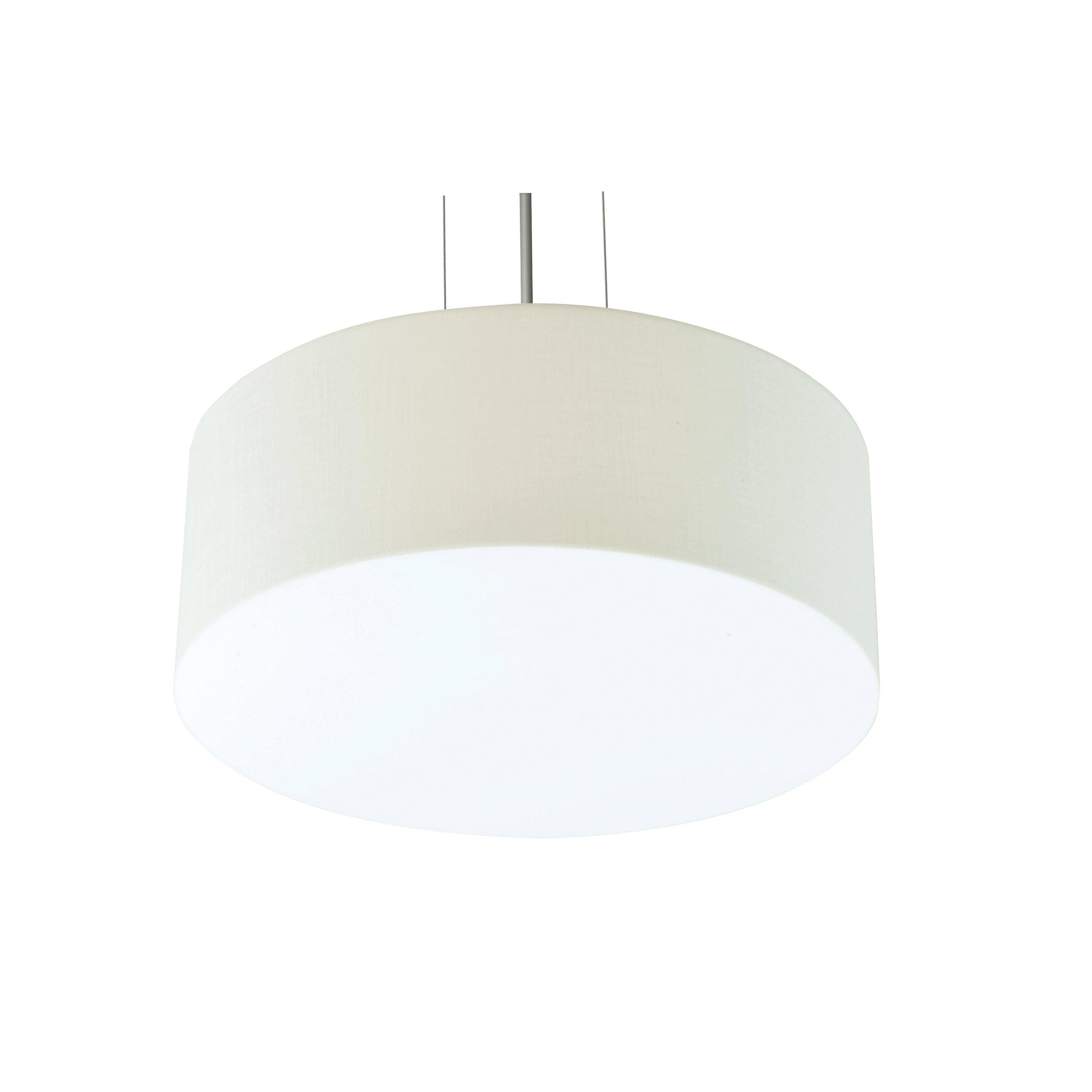 Satin Nickel 15" LED Drum Pendant with Lumafuse Fabric Shade