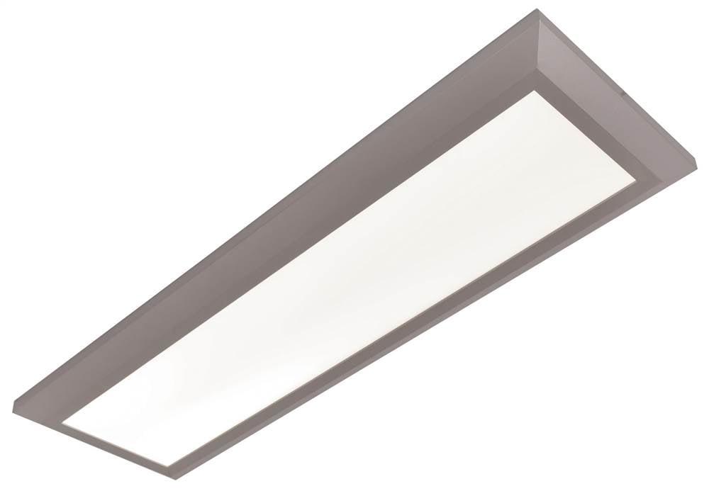 AFX Atlas 1-light Satin Nickel LED Rectangular Flush Mount, White Acrylic Shade