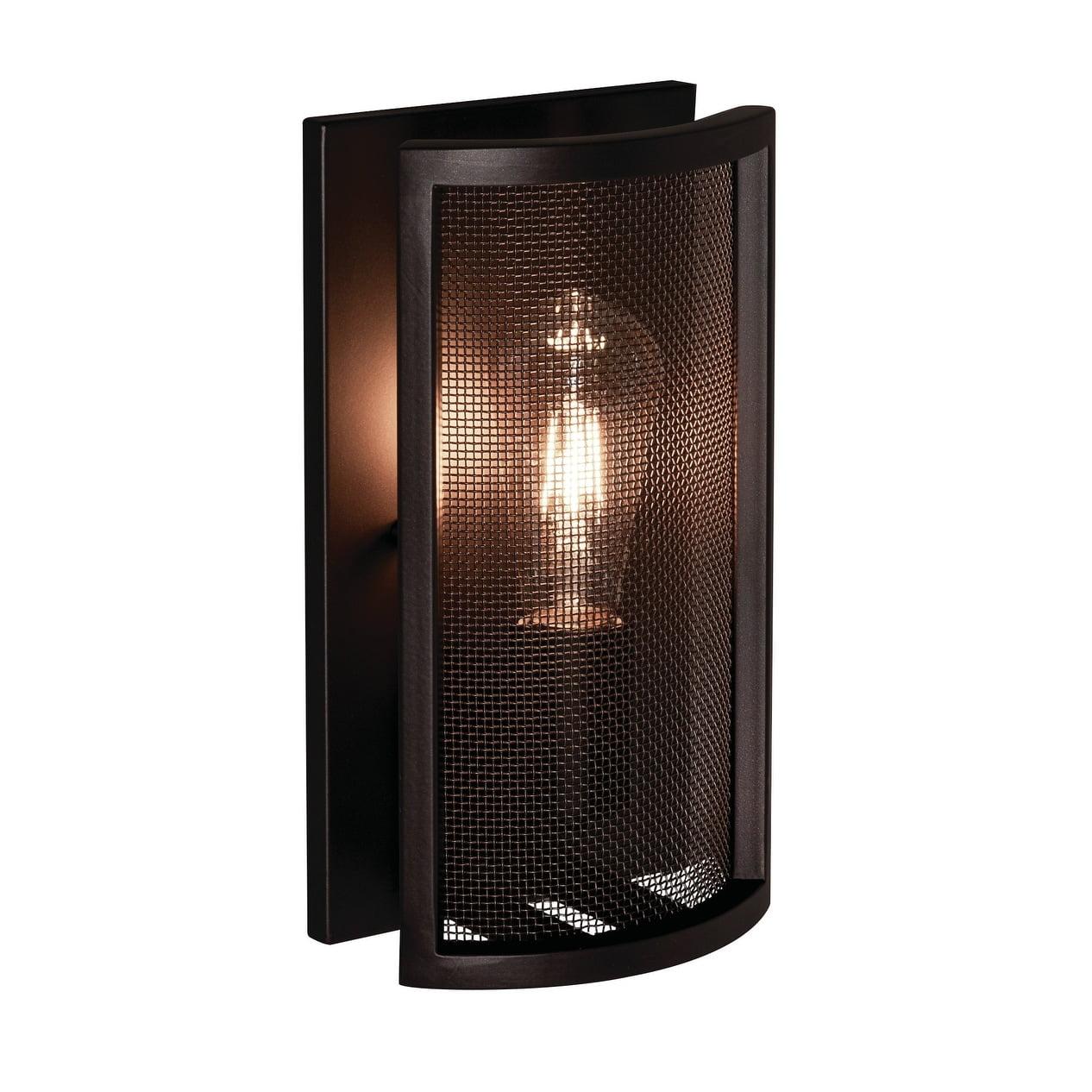 Bronze Mesh Dimmable Wall Sconce with Steel Frame