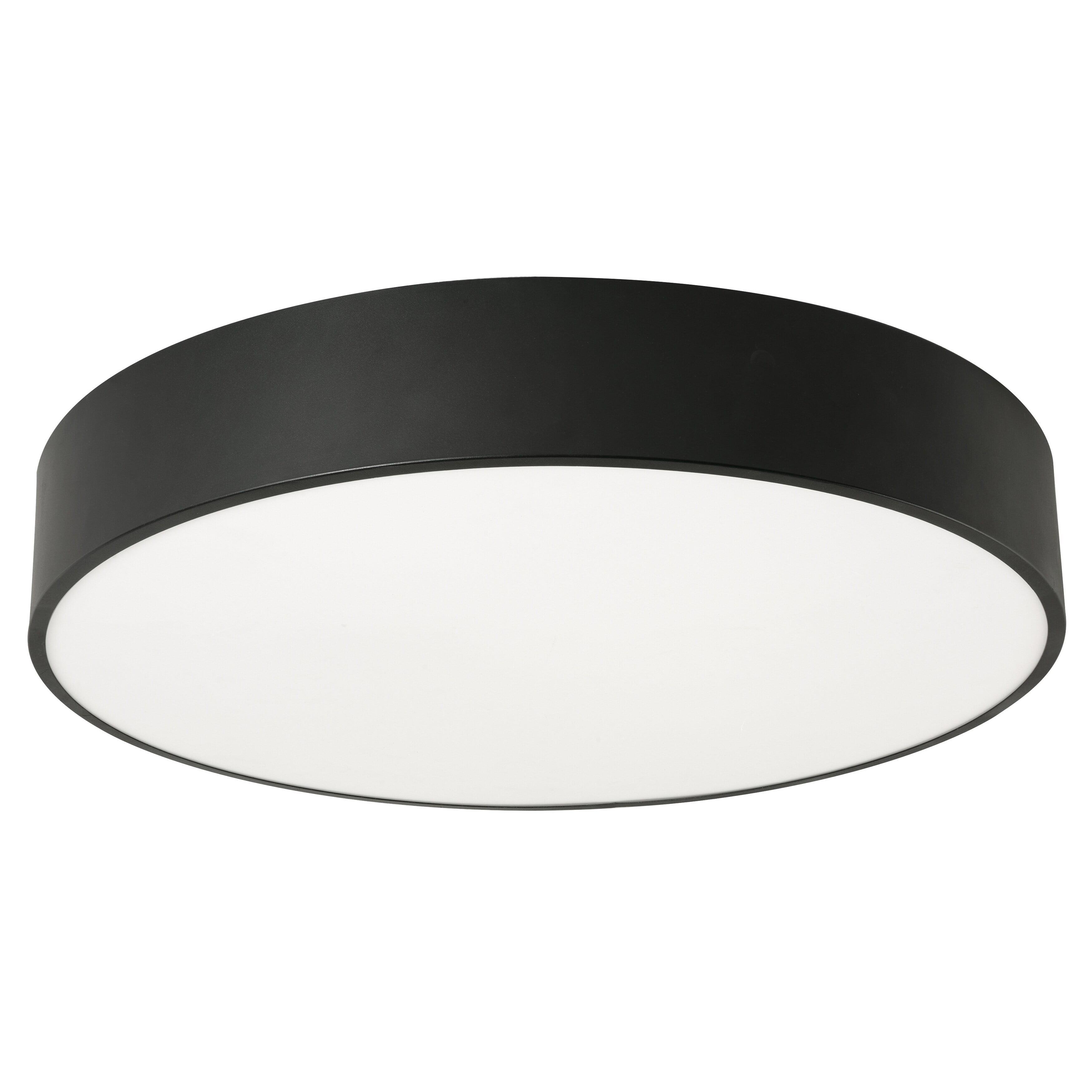 Bailey 24" Black Glass LED Drum Flush Mount Light