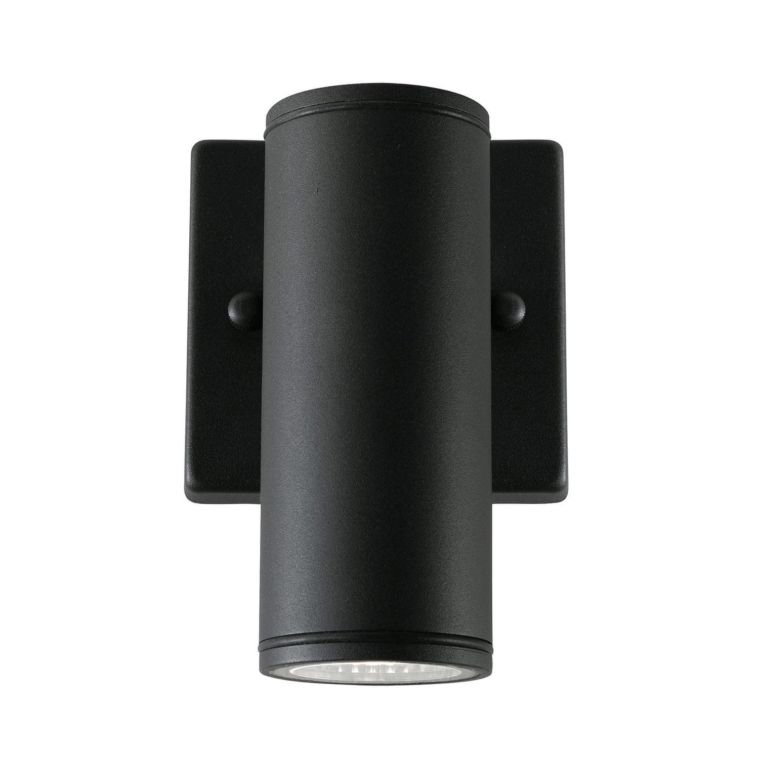 Black Aluminum Cylinder Dimmable LED Outdoor Wall Sconce