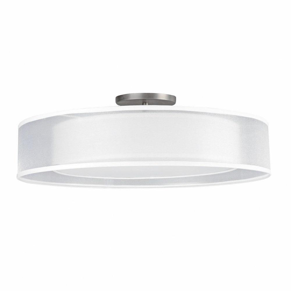 Cortez Satin Nickel Modern LED Semi-Flush Drum Light