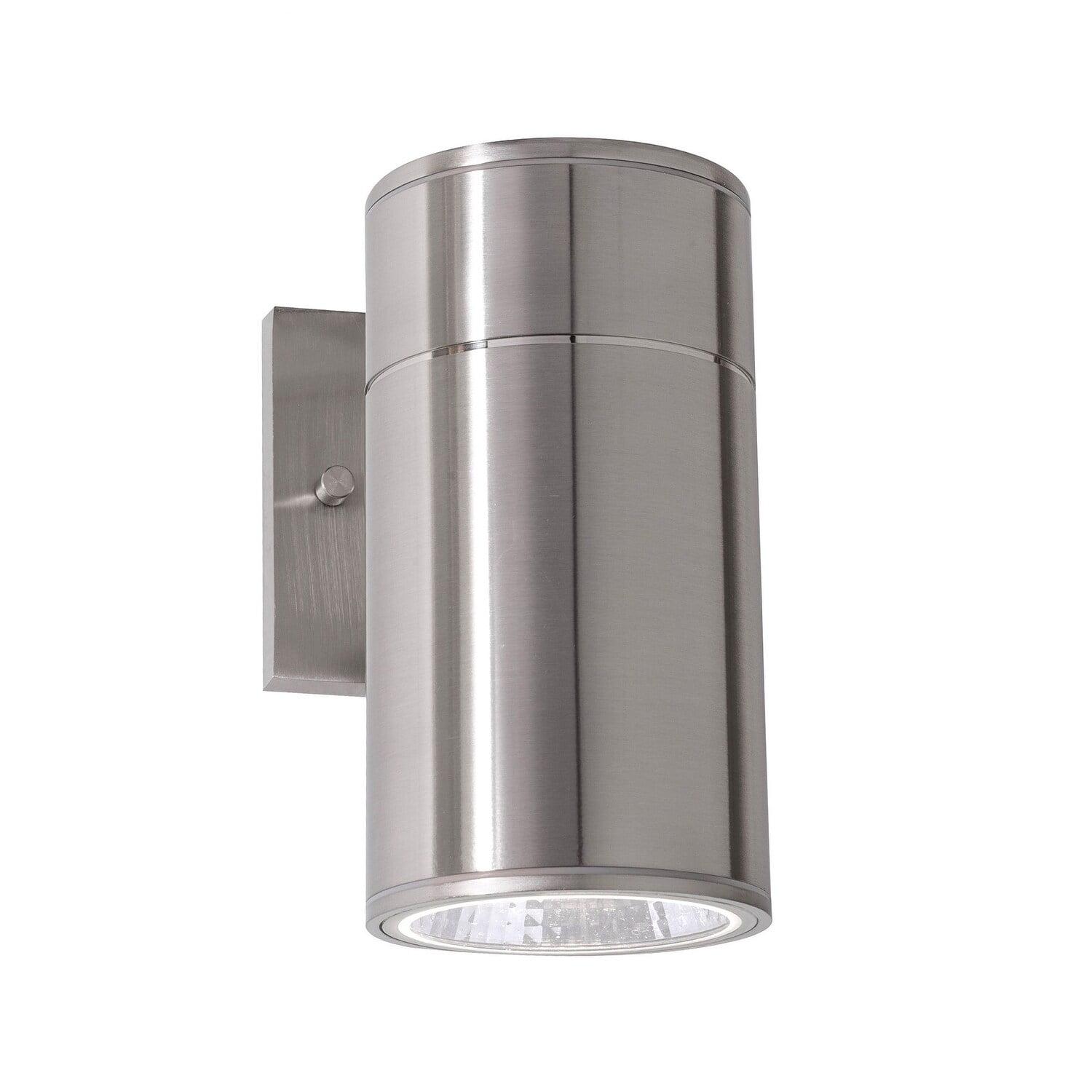 Satin Nickel Cylinder LED Outdoor Wall Sconce