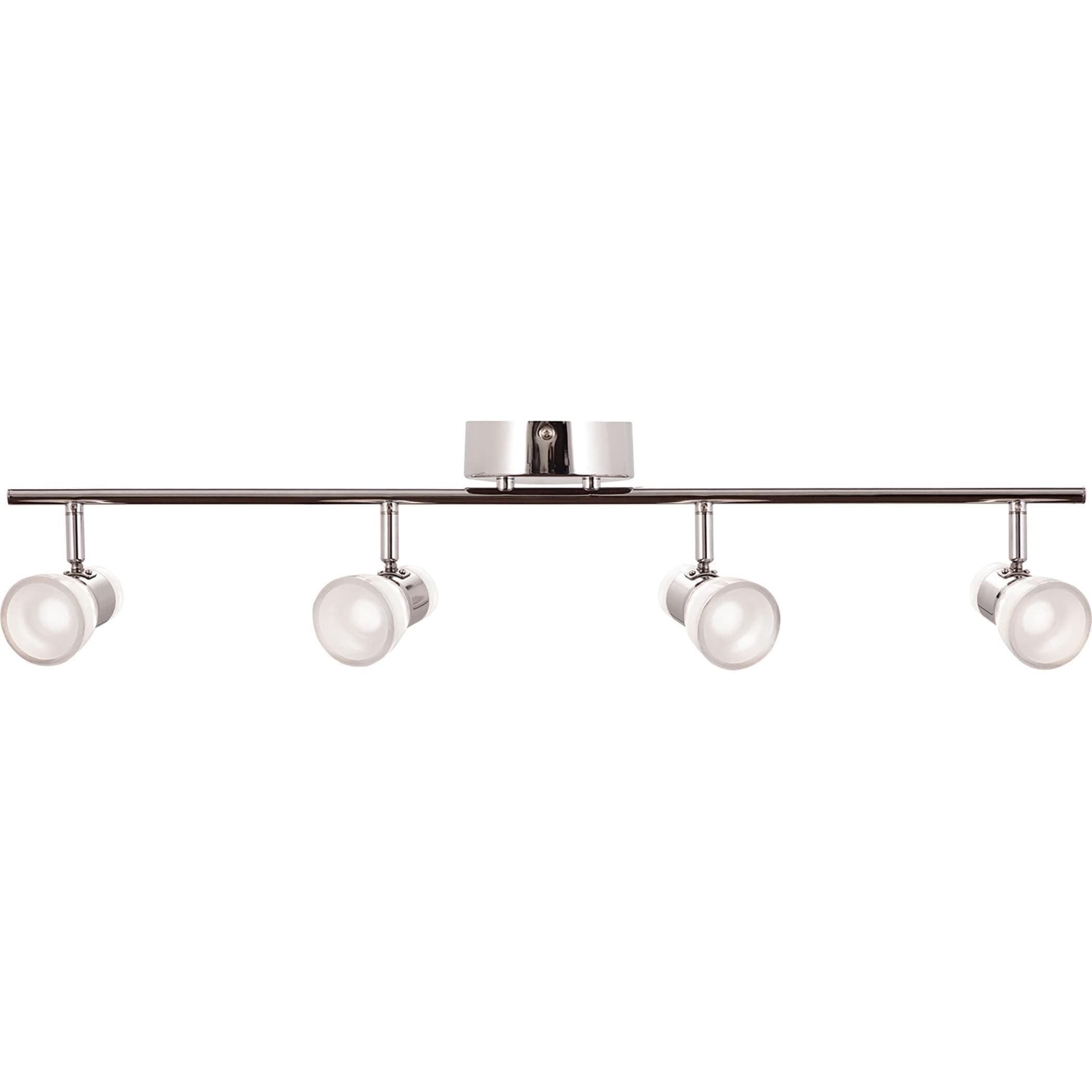 Polished Chrome 4-Light LED Fixed Rail Ceiling Fixture