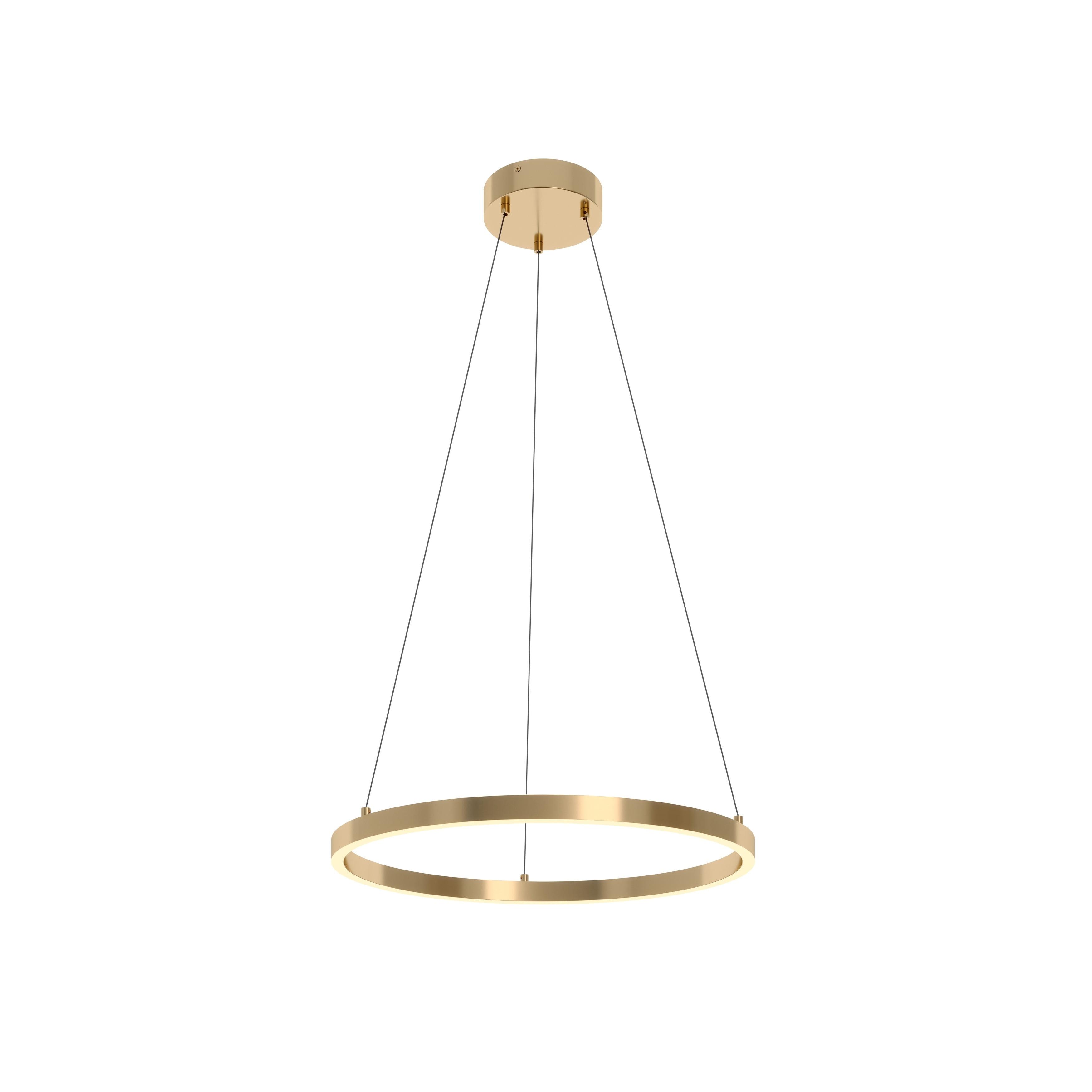 Elegant Halo Satin Brass 24" LED Pendant Light for Indoor/Outdoor